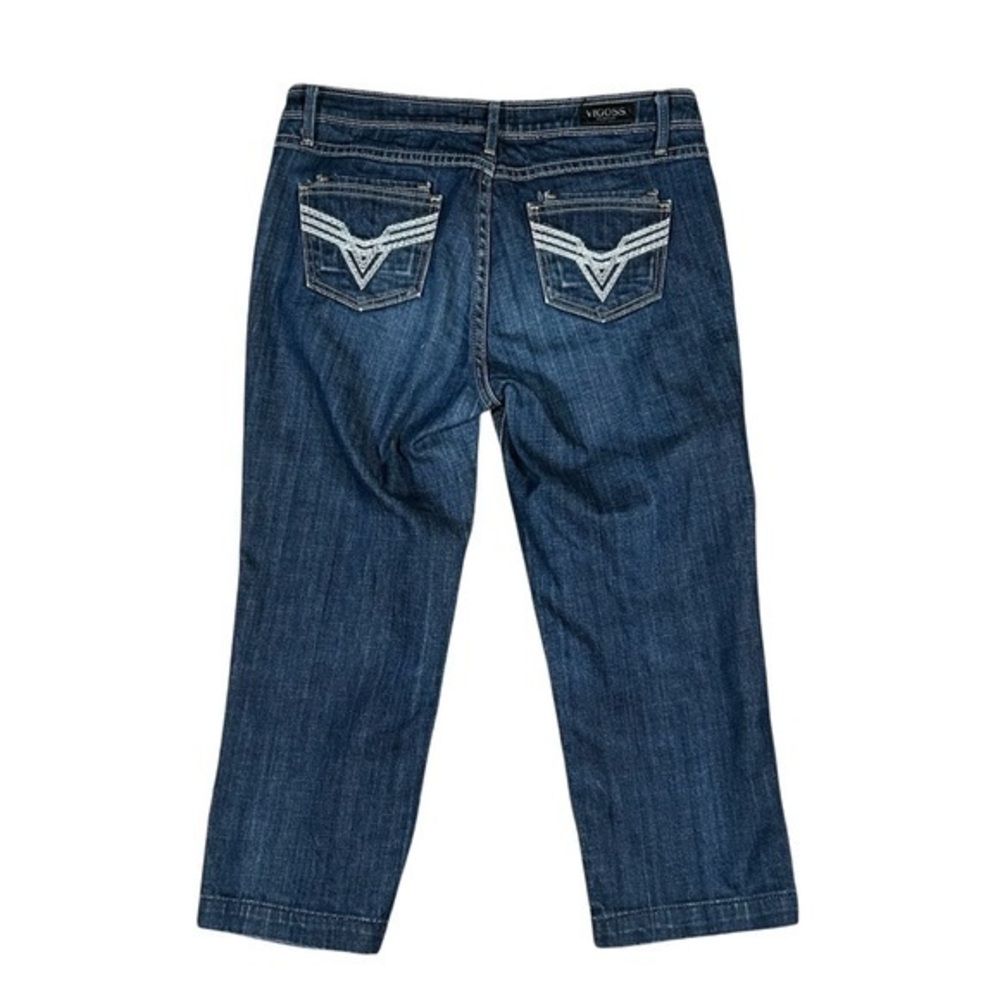 Vigoss Classic Capri Jeans Straight Stretch Western Embroidered Juniors Size 5